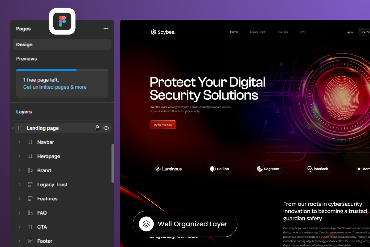 Scybee - Cyber Security Website, a Landing Page Template by SLAB! Design (Photo 2 of 4)