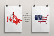 21 Low Poly North America Maps, an Illustration by Lukino (Thumbnail 1 of 3)