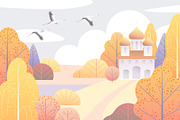 Autumn Landscapes and Foliage Decor, a Decorative Illustration by Valentyna Smordova (Thumbnail 5 of 8)