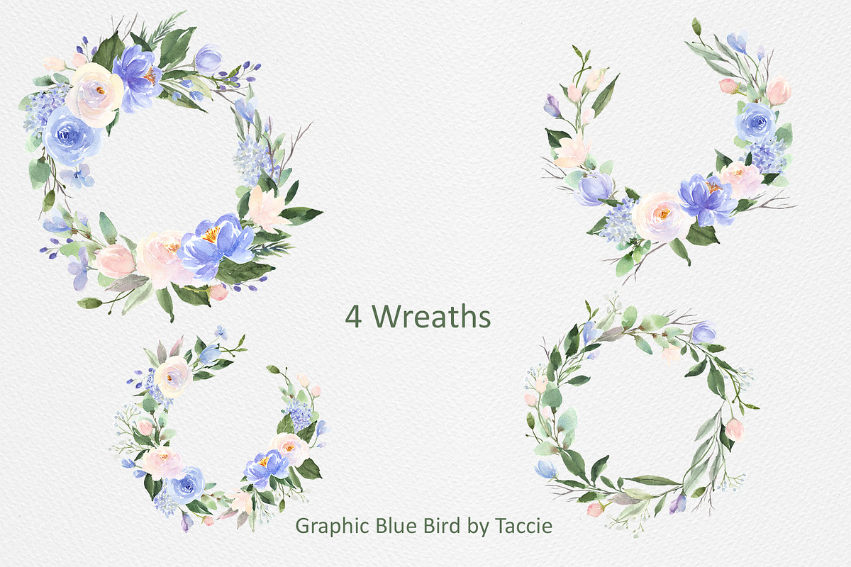 Pastel Flowers in Pink and Blue, an Illustration by Graphic Blue Bird (Photo 3 of 7)