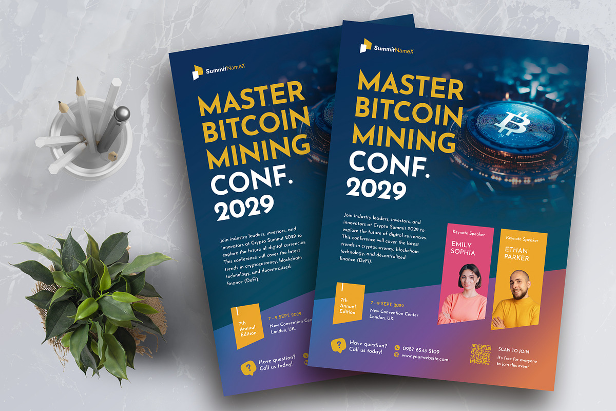 Master Bitcoin Mining Flyer, a Flyer Template by Boostock