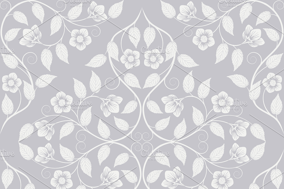 3 Seamless Floral Patterns, a Decorative Illustration by Absent A (Photo 3 of 3)