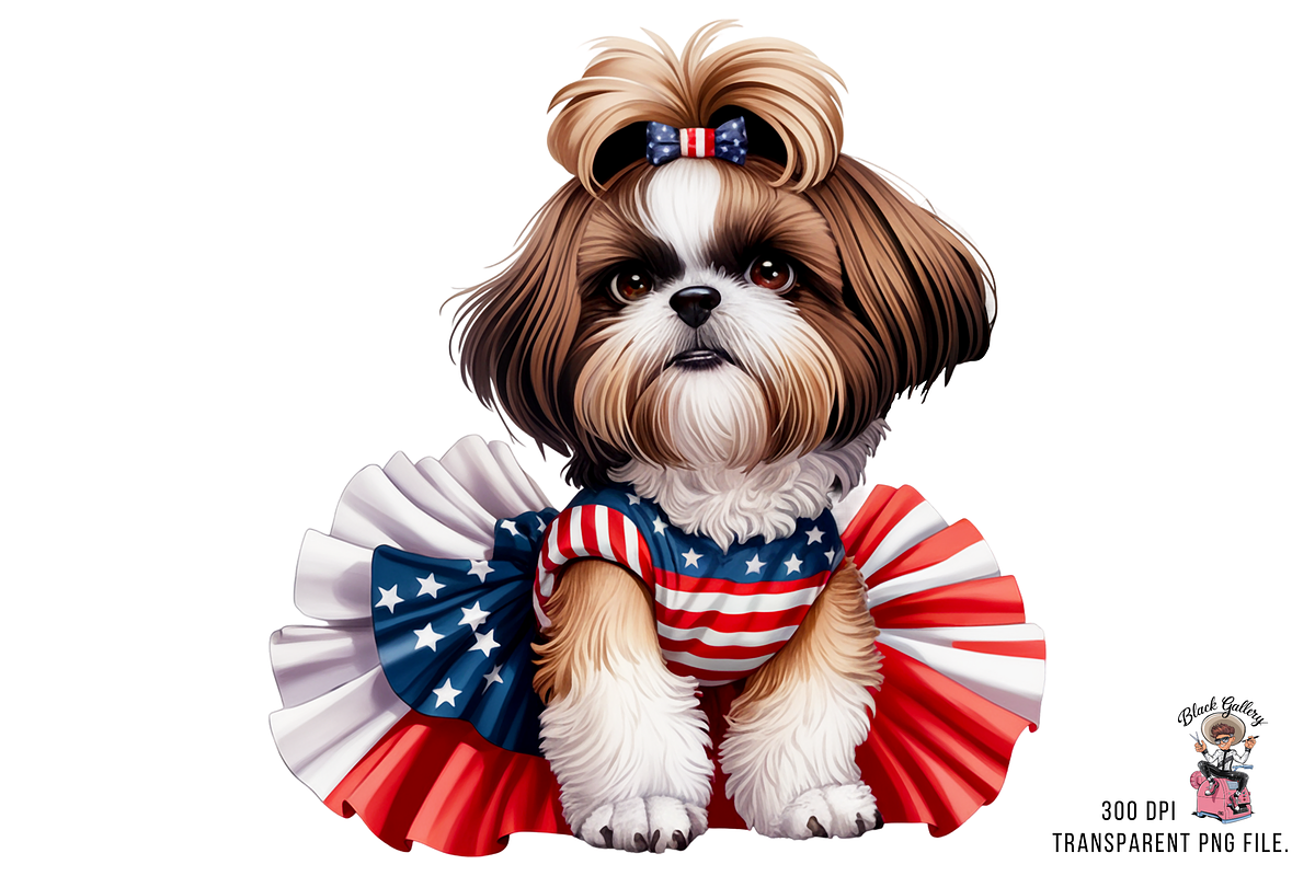 Patriotic Shih Tzu PNG Bundle, a Graphic by Clipart Bloom (Photo 11 of 15)