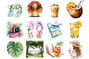 Summer Vacation Clipart, an Illustration by Libby Wishes (Thumbnail 3 of 4)