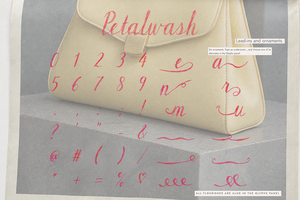 Petalwash - Watercolor Script Font, a Handwritten Font by Lilithcollageart (Photo 7 of 10)