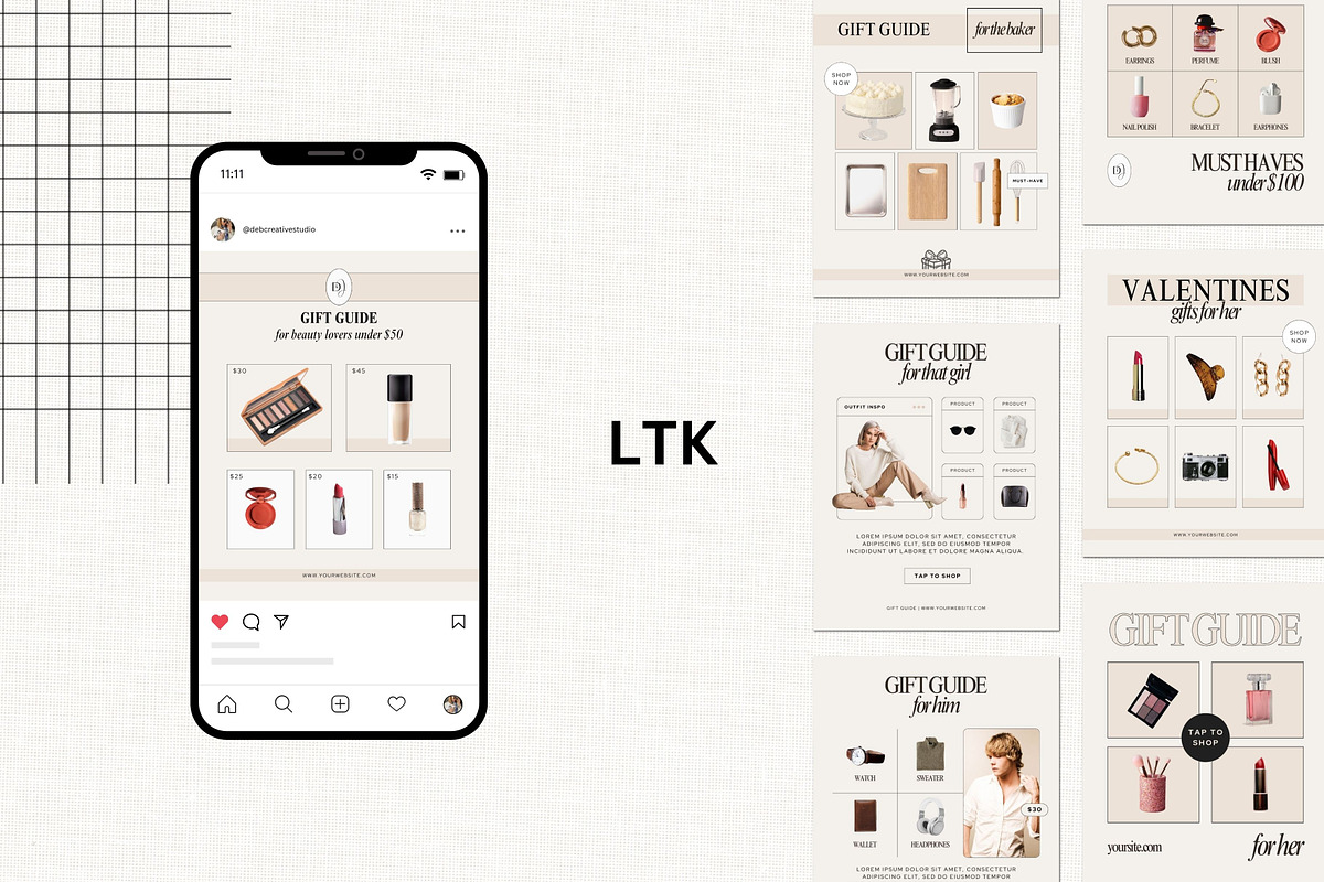 Gift Guide LTK Canva Template, a Social Media Template by Deb Creative Studio (Photo 3 of 10)