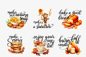 Autumn Fall Bucket List Icons PNG