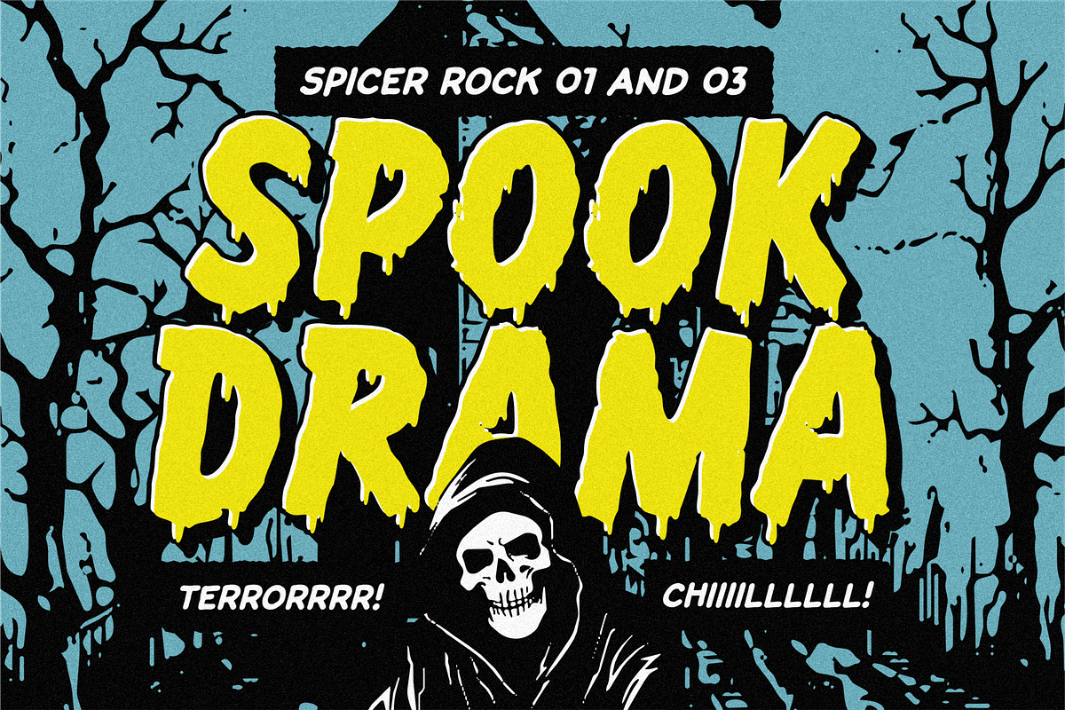 Spicer Rock Horror Font Collection, a Sans Serif Font by 24Design Studios (Photo 2 of 10)