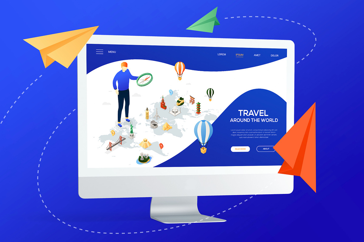 Isometric Travel Illustrations, an iPhone Mockup by Boyko Pictures (Photo 2 of 10)