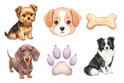 Watercolor Dogs Clipart, an Animal Illustration by BerryPieArt (Thumbnail 4 of 4)