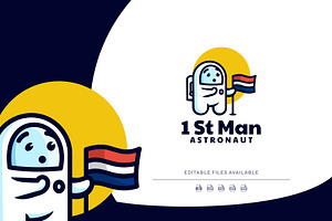 Astronaut Simple Mascot Logo