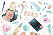 Watercolor Writer Set, an Illustration by DigitalArtsi (Thumbnail 2 of 2)