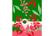 Christmas Cat in the Garden, an Animal Illustration by Sharon Schwalbe (Thumbnail 1 of 2)