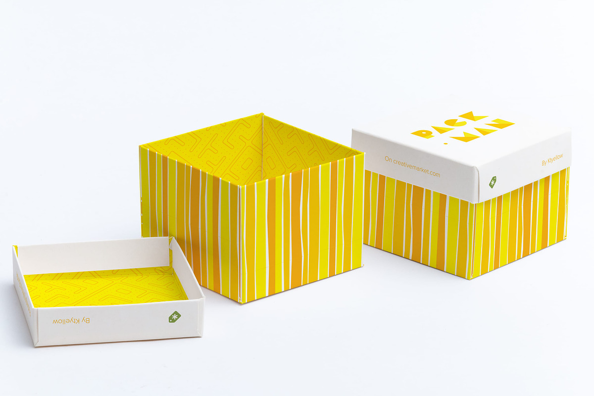Cube Gift Box Mockup 02, a Packaging Mockup by Ktyellow (Photo 1 of 3)