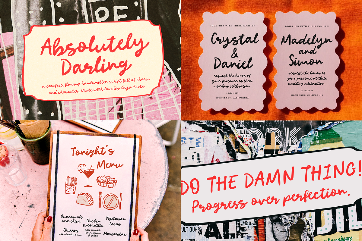 Retro Vibes Font Bundle Handwritten, a Script Font by Kaya Fonts (Photo 7 of 22)