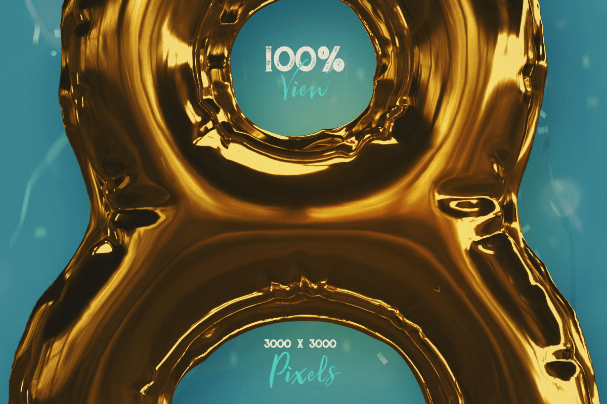 Foil Balloon - 3D Lettering, a Graphic by Deeezy