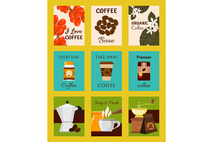 Coffee Shop Cards, Banners Vector