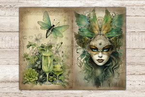 Absinthe Junk Journal Pages