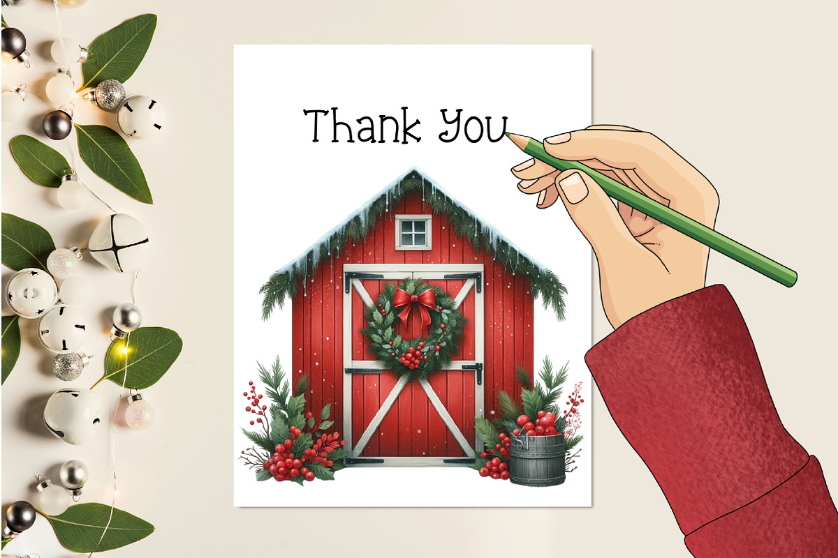 Vintage Christmas Farmhouse Sublimat, an Illustration by Creative Art (Photo 6 of 9)