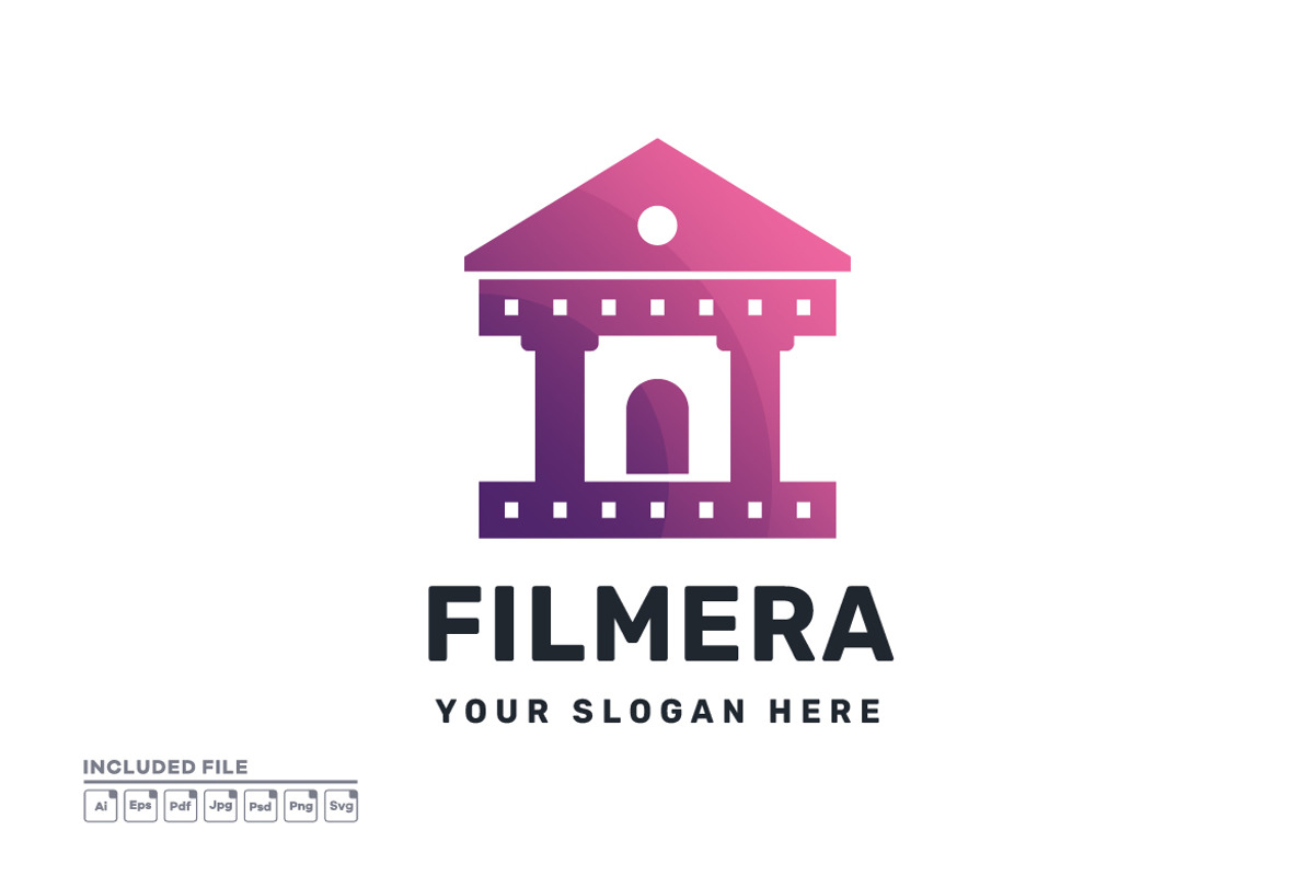 Film Media Gradient Vector Logo, a Branding & Logo Template by yuanesei