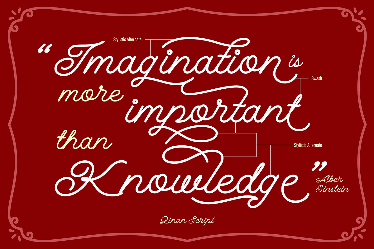 Qinan Script - monoline script font, a Script Font by Brainware Graphic (Photo 6 of 13)