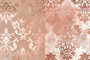 Rose Gold Damask Seamless Patterns, a Pattern Graphic by PrintablesByFranklyn (Thumbnail 2 of 6)