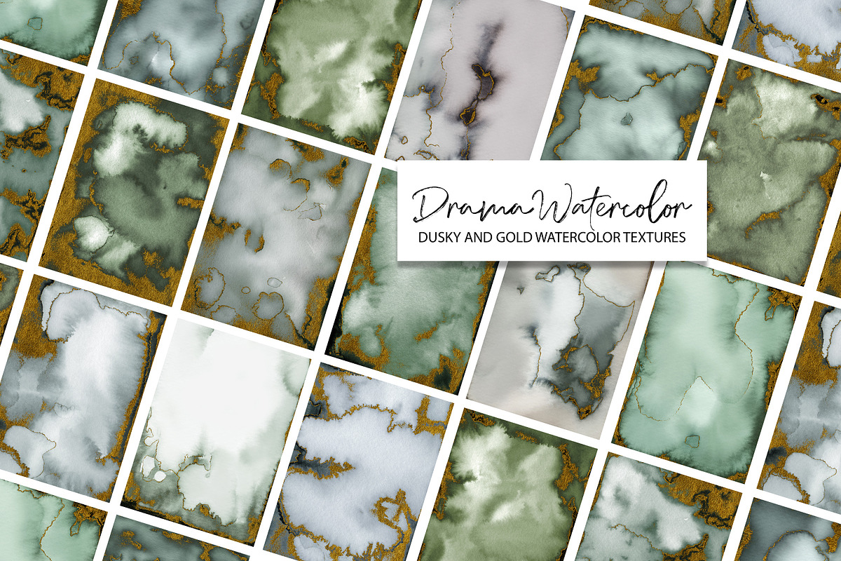 Dusky and Gold Watercolor Textures, a Texture Graphic by Marmoris.Arts (Photo 1 of 13)