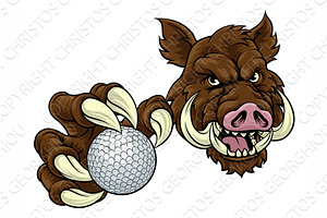 Boar Wild Hog Razorback Warthog Pig, a Sport Illustration by Christos Georghiou