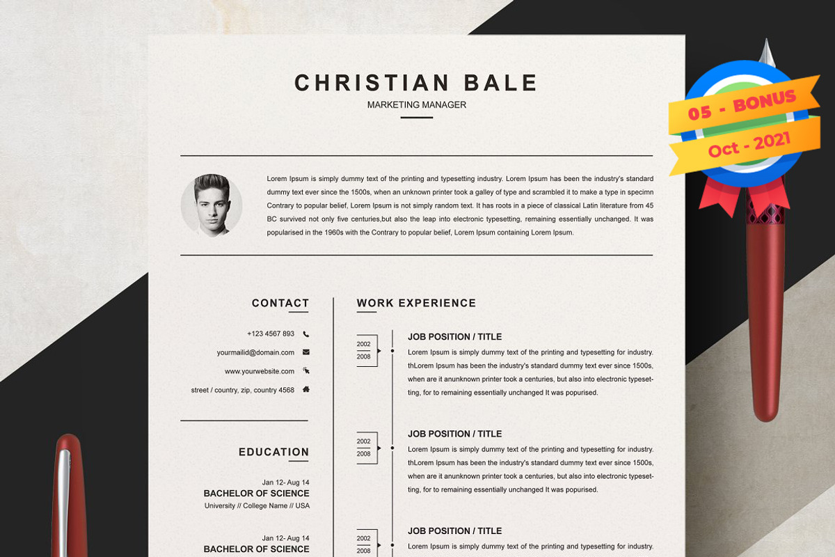 Resume/CV Bundle | 200+ for $29, a Resume Template by ResumeInventor (Photo 201 of 207)