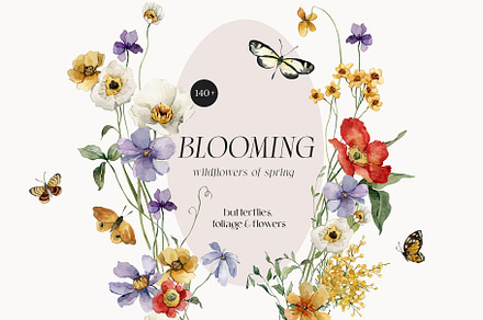 BLOOMING wildflowers of spring, a Seasonal Illustration by AleksaArt