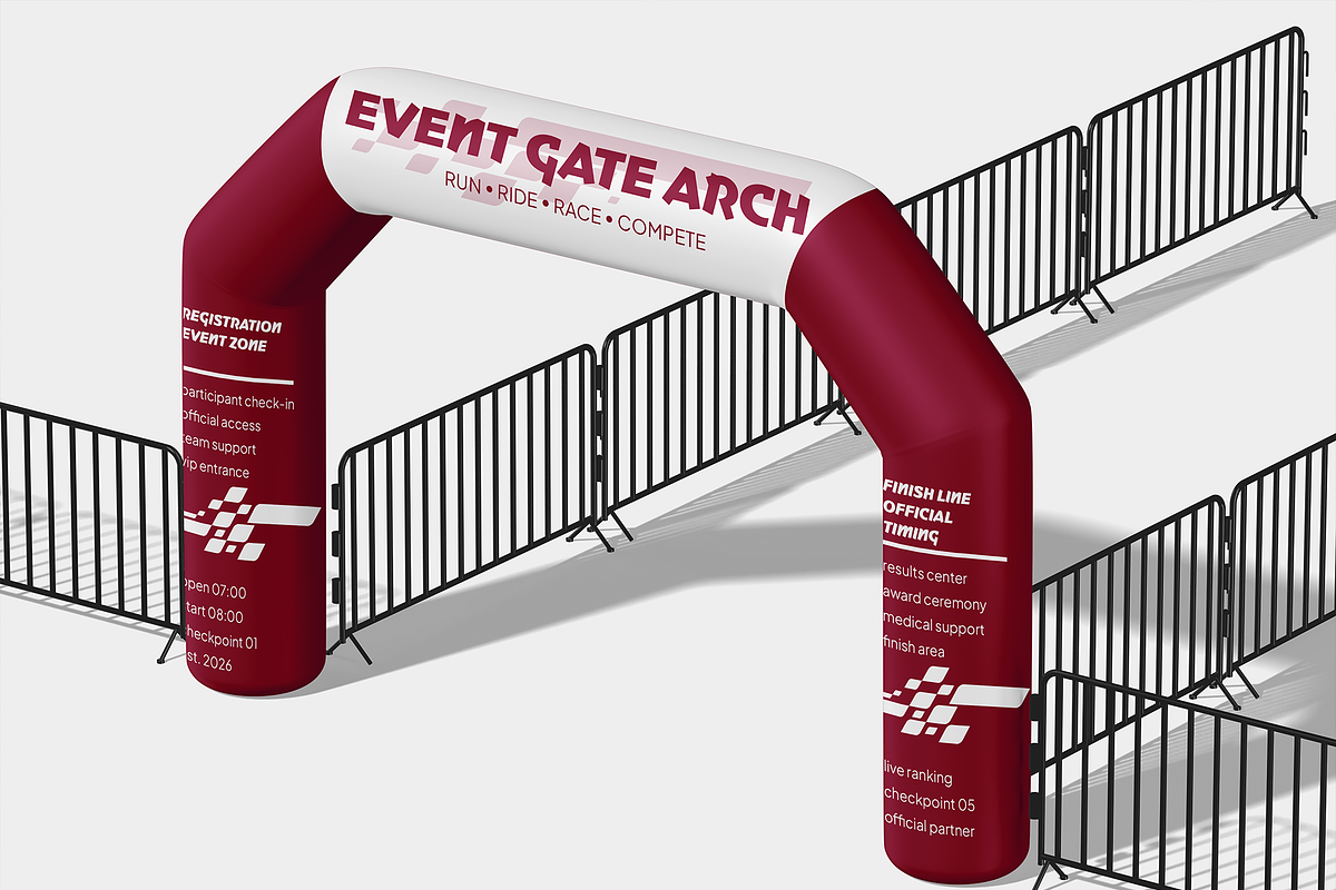 Inflatable Event Gate Arch Mockup, an Advertising Mockup by Bartama Graphic (Photo 4 of 5)