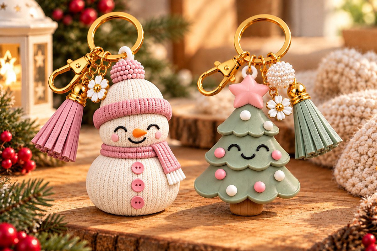 Snowman Christmas Tree Keychain STL, an Object 3D Model by Layerology (Photo 3 of 3)
