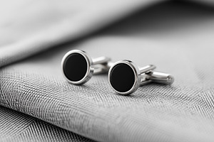 Minimalist silver cufflinks, a Beauty & Fashion Photo by MistyDay