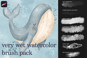 Very Wet Watercolor Procreate Brush, a Brush Add-On by yebin (Thumbnail 1 of 9)