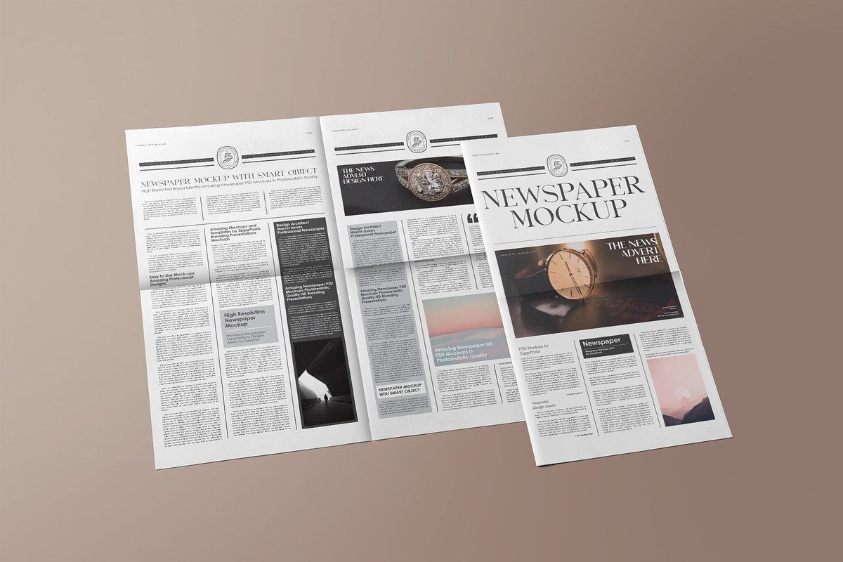 Newspaper Mockup, a Product Mockup by PixelVoyager (Photo 5 of 7)