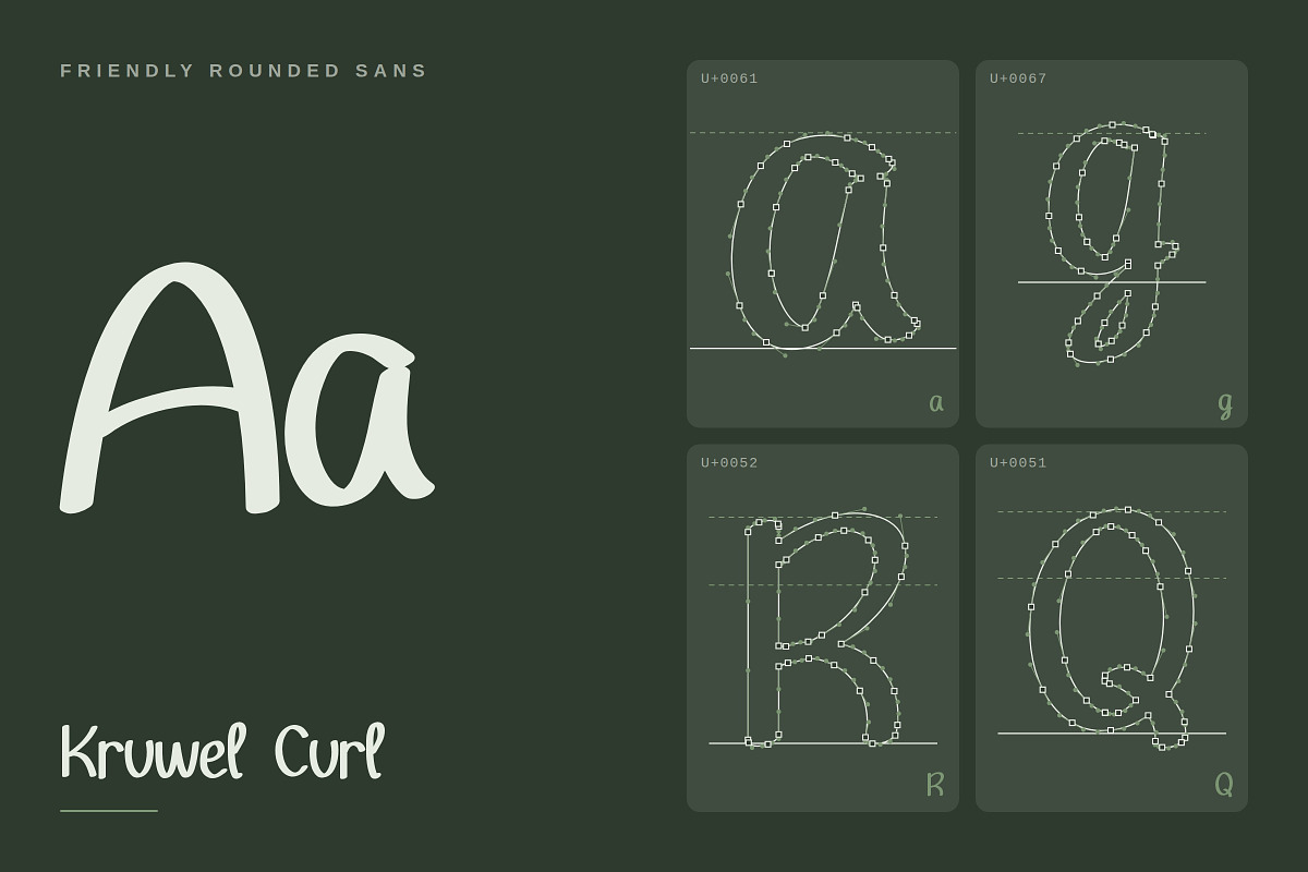 Kruwel Curl – Sans, a Sans Serif Font by Gookkis Studio (Photo 4 of 17)