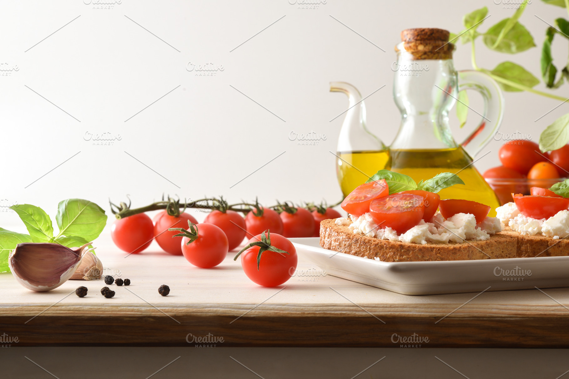 Fresh Tomato Toast with Feta and Olive Oil, a Food & Drink Photo by Davizro's Market