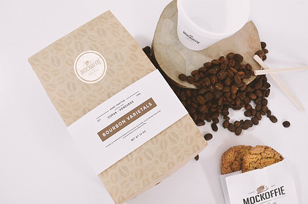 Coffee Bag and Cup Mockup