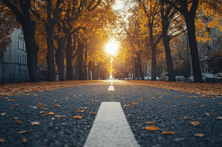 The city road stretches empty, a Photo by Pavel_design