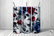 Red and Blue American Roses Pattern, a Pattern Graphic by Creative Store (Thumbnail 5 of 5)