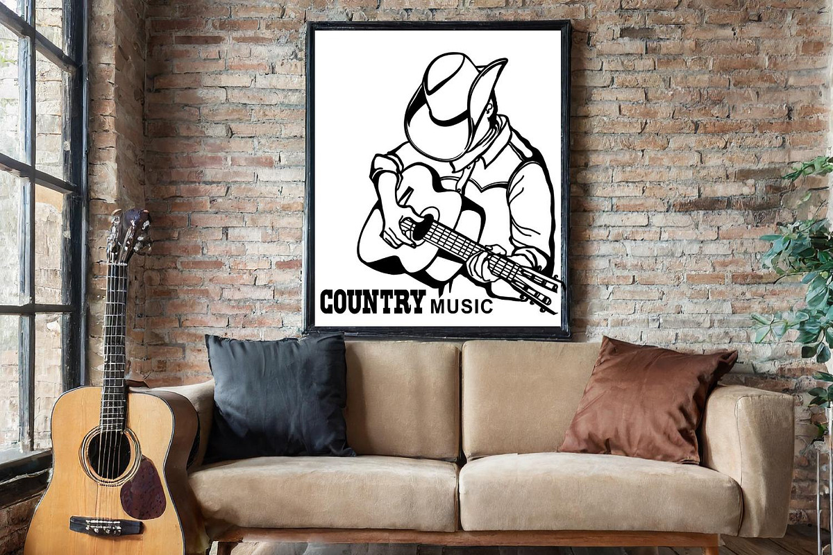 Country Music Cowboy Man with guitar, a Graphic by TanchaArt (Photo 7 of 8)