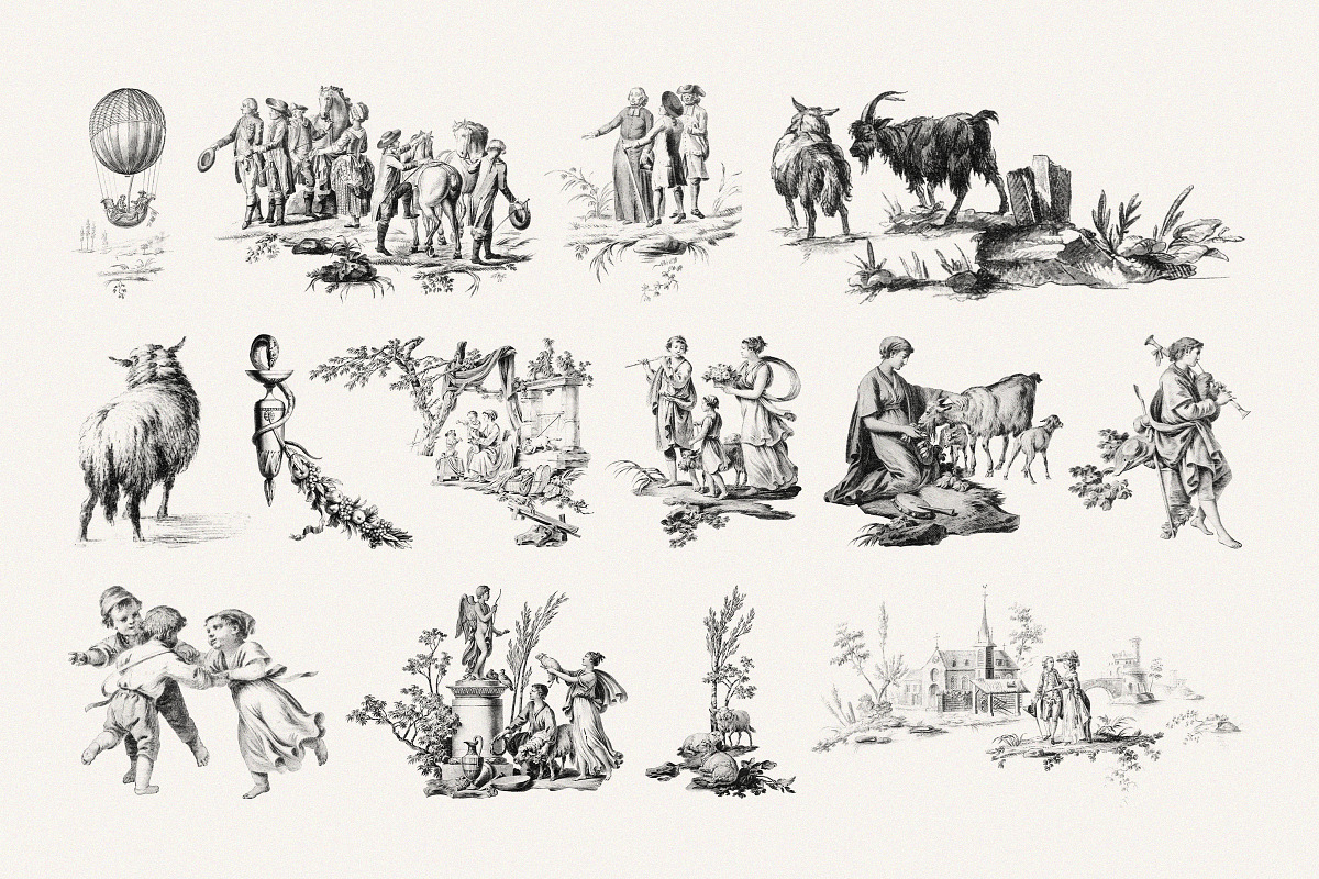 Toile De Jouy Design Collection, a Decorative Illustration by Century Library (Photo 13 of 17)