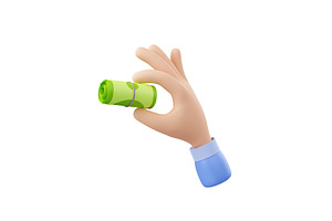3d render businessman hand holding, a Characters & Person 3D Model by art PVP - market