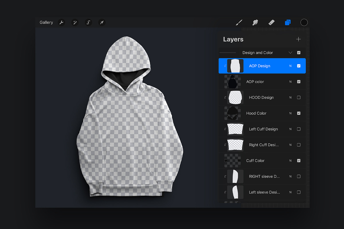 Mockup Oversize Hoodie For Procreate, a Hoody Mockup by Grow Design Craft Studio (Photo 7 of 9)