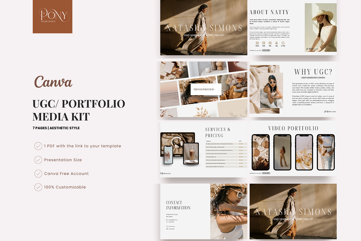 UGC Media Kit for Canva, a Presentation Template by Bonita Digital Design (Photo 2 of 4)