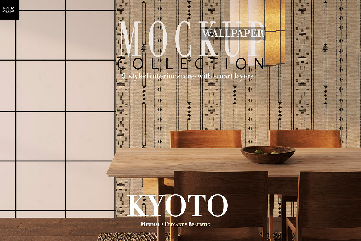 Wallpaper Kyoto Mockup Set – 9 PSD, a Household Mockup by LAMIA DESIGN (Photo 1 of 13)
