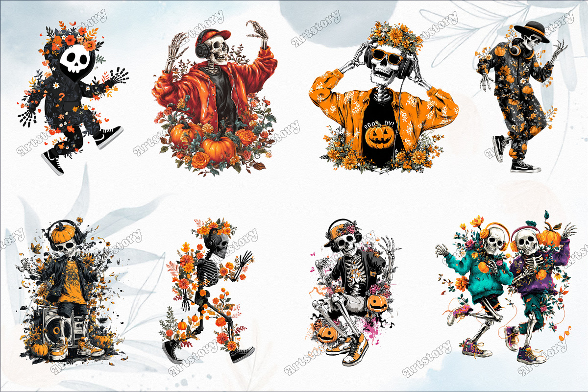 Halloween Skeleton Dance Sublimation, a Graphic by designcity5 (Photo 2 of 5)