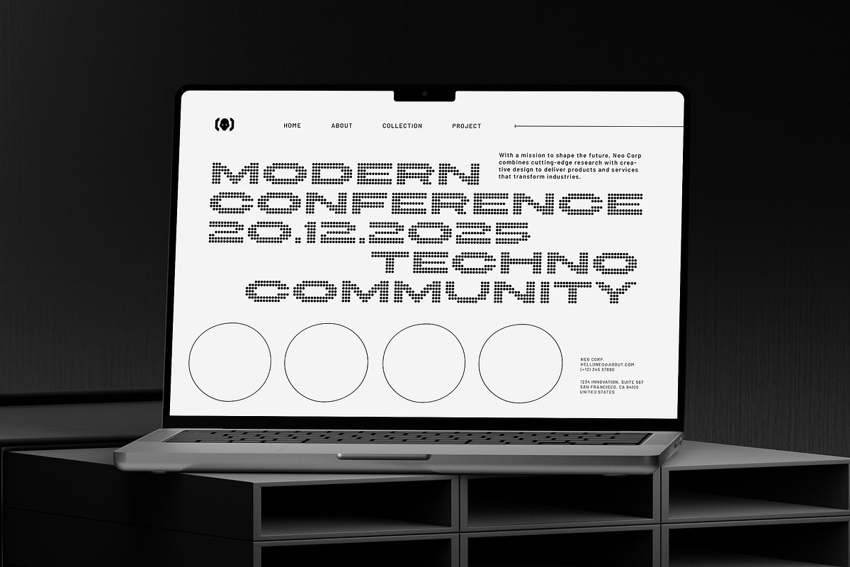 Neo Rizon - Modern Dot Display, a Sans Serif Font by Typia Nesia (Photo 11 of 12)
