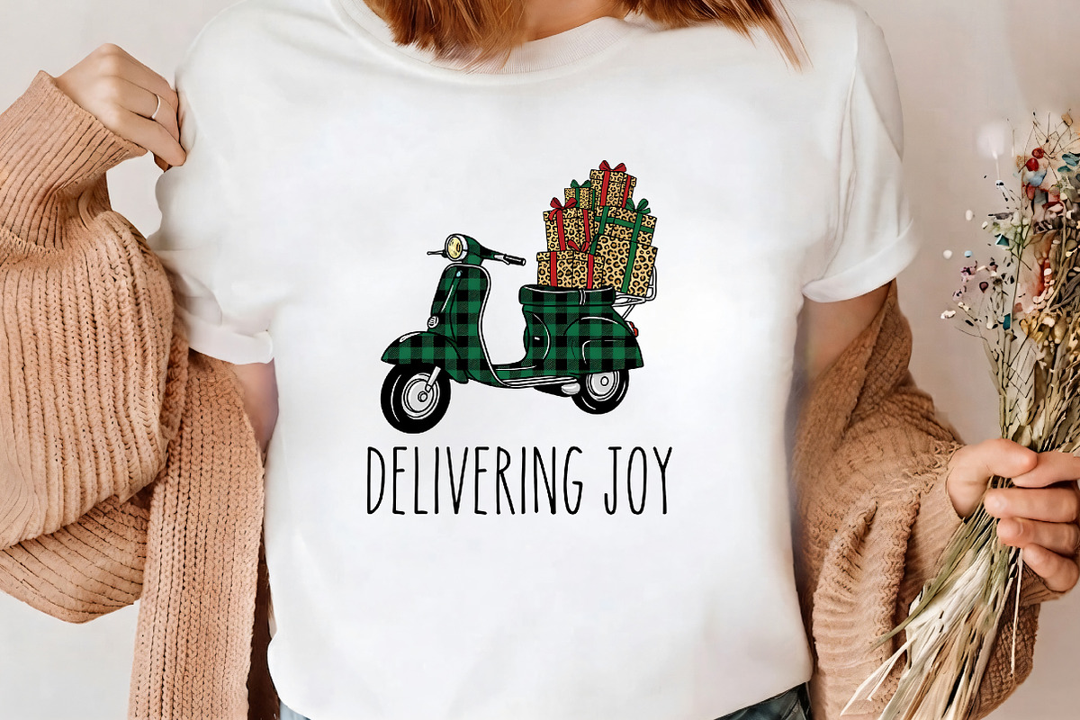 Delivering Joy Scooter PNG Art, a Seasonal Illustration by CrexoraLab (Photo 3 of 4)