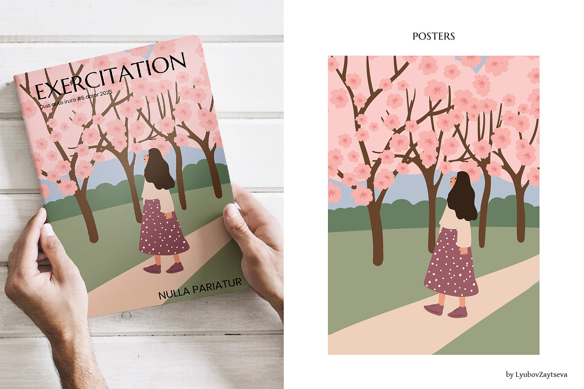 Blossom | Women in nature scenes, a Seasonal Illustration by LyubovZaytseva (Photo 8 of 19)
